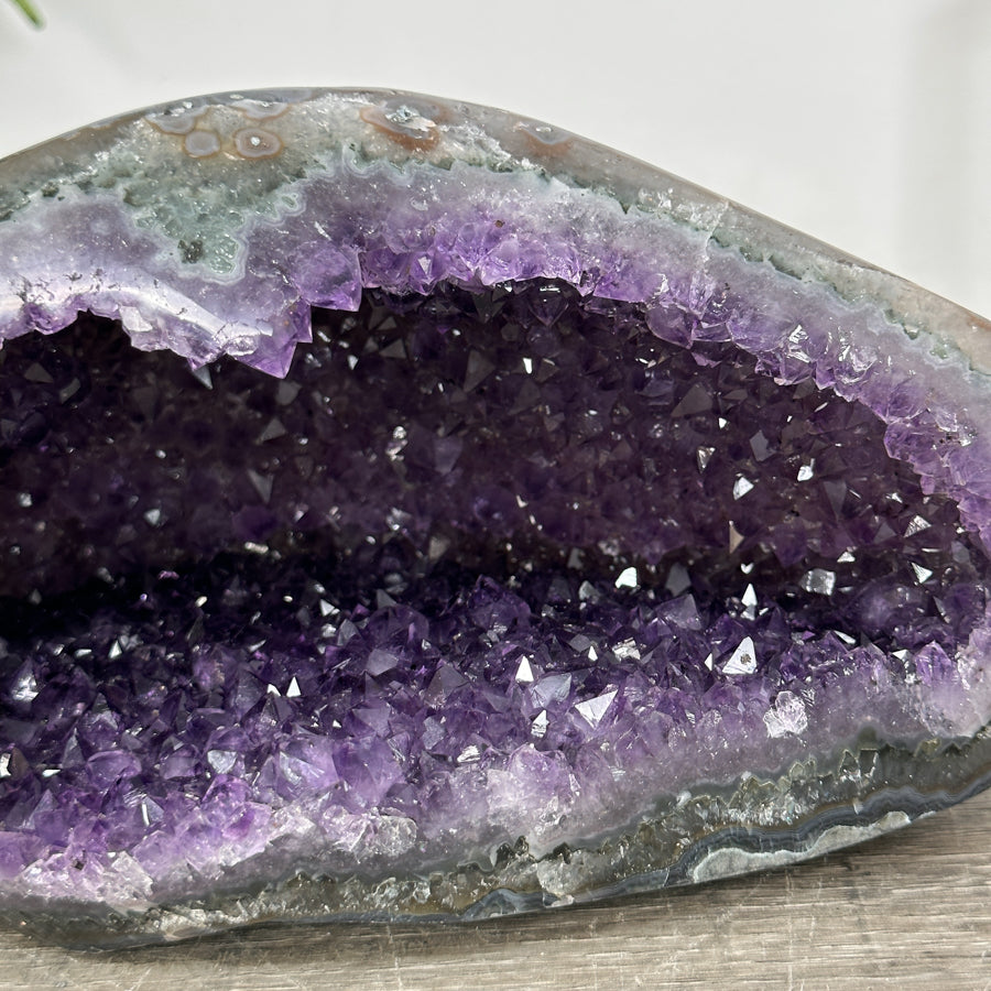 Amethyst-Geode mit feiner Druzy-Kristallauskleidung