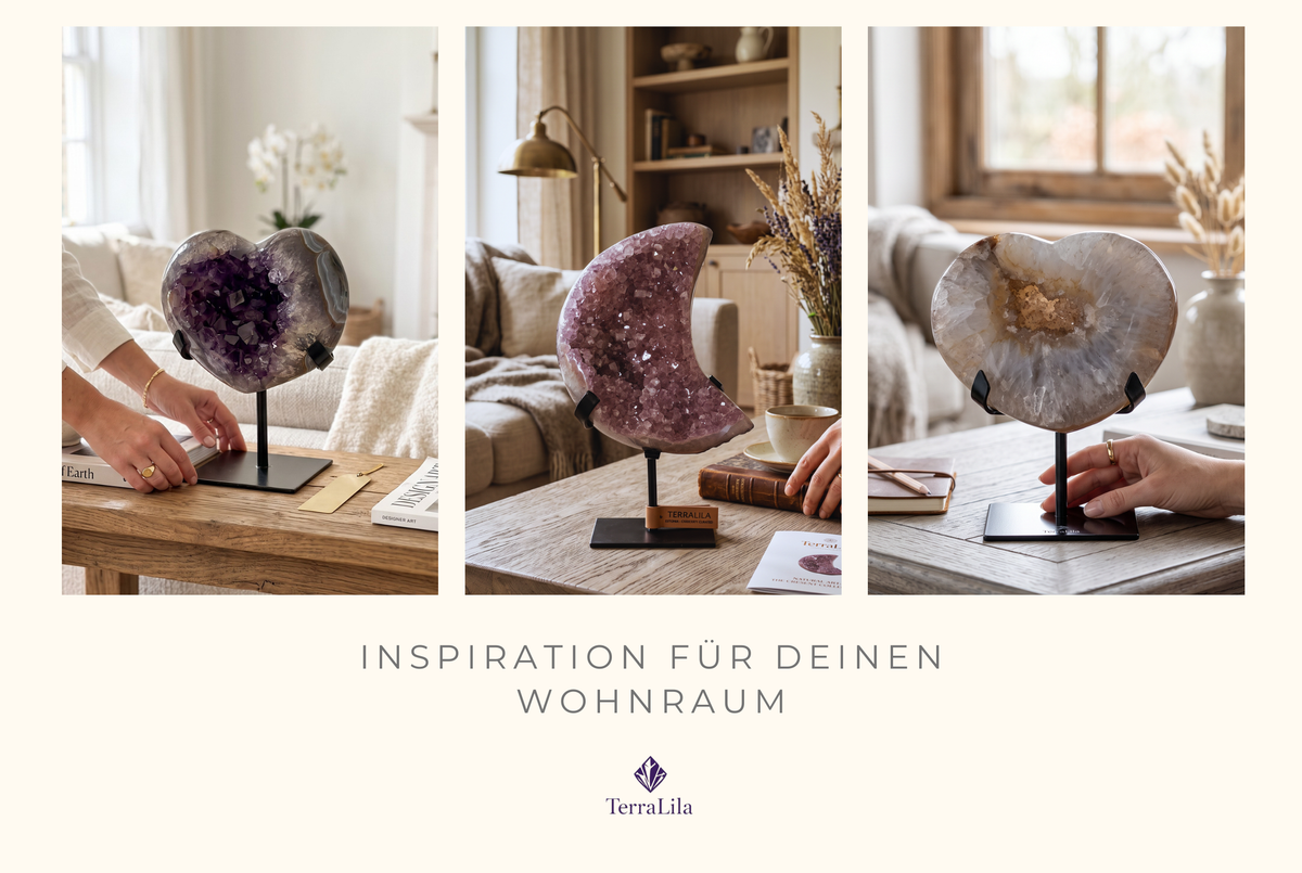 Amethyst-Kristallcluster in Mondform mit dichter Kristallstruktur