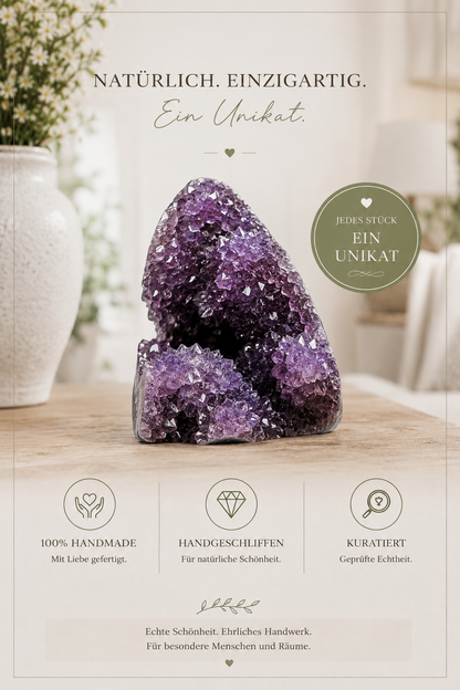 Amethyst-Geode XL mit monumentaler Innenöffnung, in exklusiver Premiumqualität