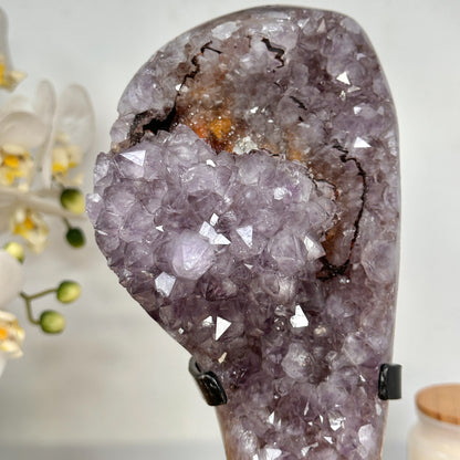 Amethyst-Matrix mit Doppel-Kristallisation und Kalzitbildung