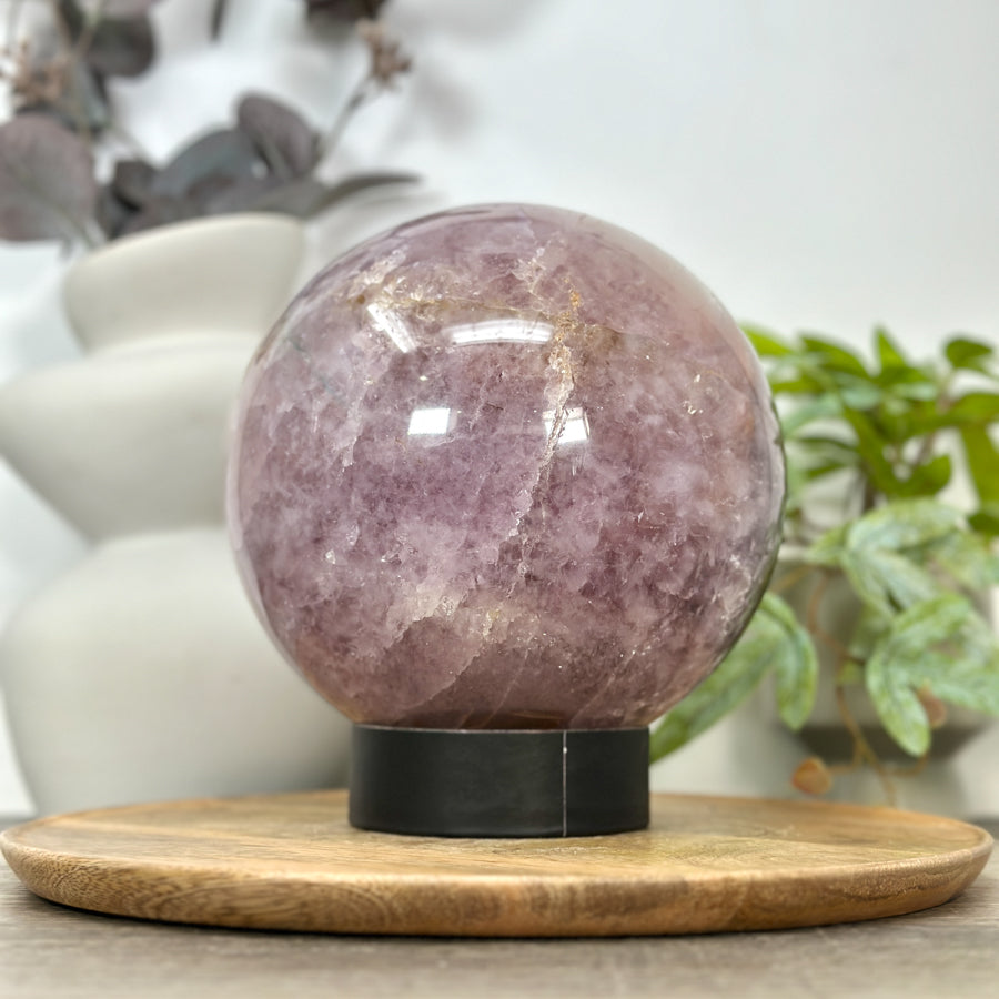 Amethyst-Quarz-Steinkugel mit feiner Druzy-Kristallisation