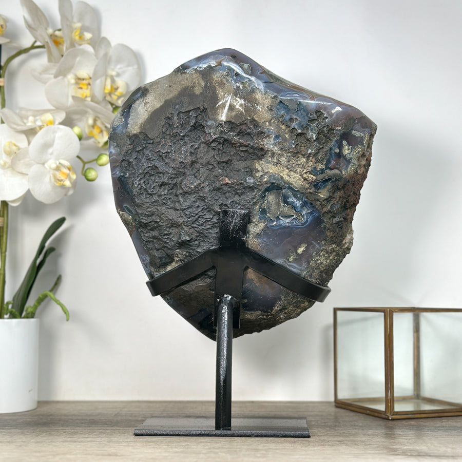 Grünes Quarz-Druzy-Exemplar mit fein kristalliner Oberfläche, in exklusiver Premiumqualität