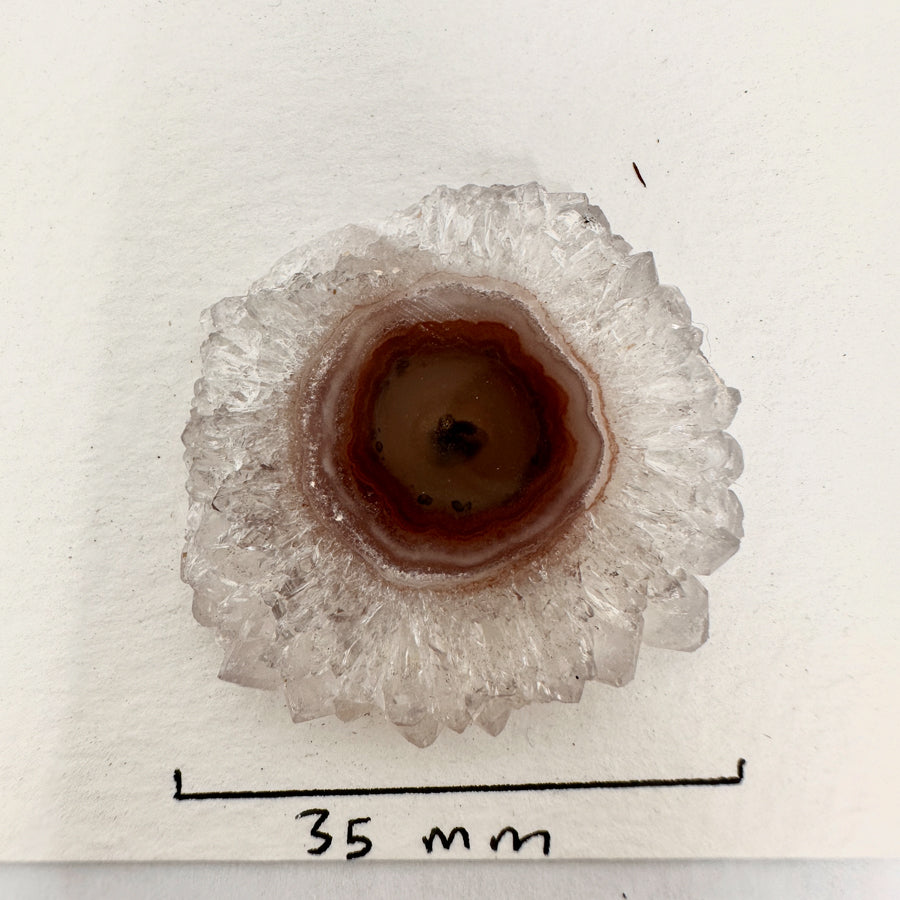 Quarz-Amethyst-Achat-Grünjaspis-Stalaktiten-Scheiben mit natürlicher Mineralbänderung