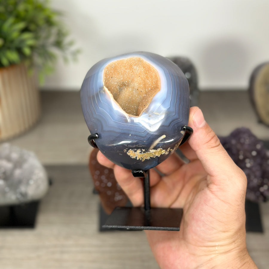 Kristallskulpturen-Set 6-teilig, mit strukturierter Kristallarchitektur aus Amethyst, Quarz und Achat