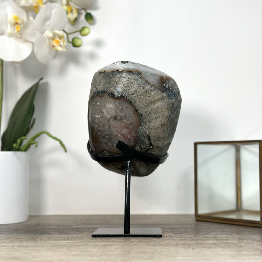 Zucker-Druzy-Geode mit dicht funkelnder Mikrostruktur
