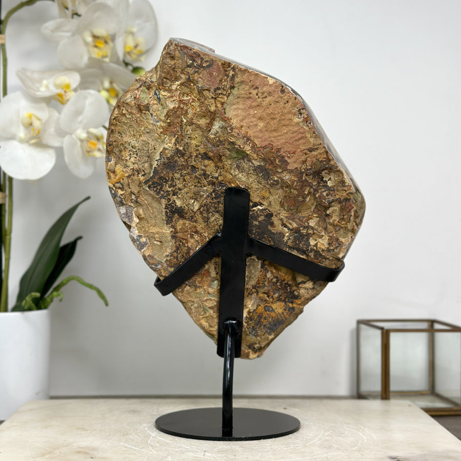 Gelbe Quarz-Geode mit warmer Farbnuance