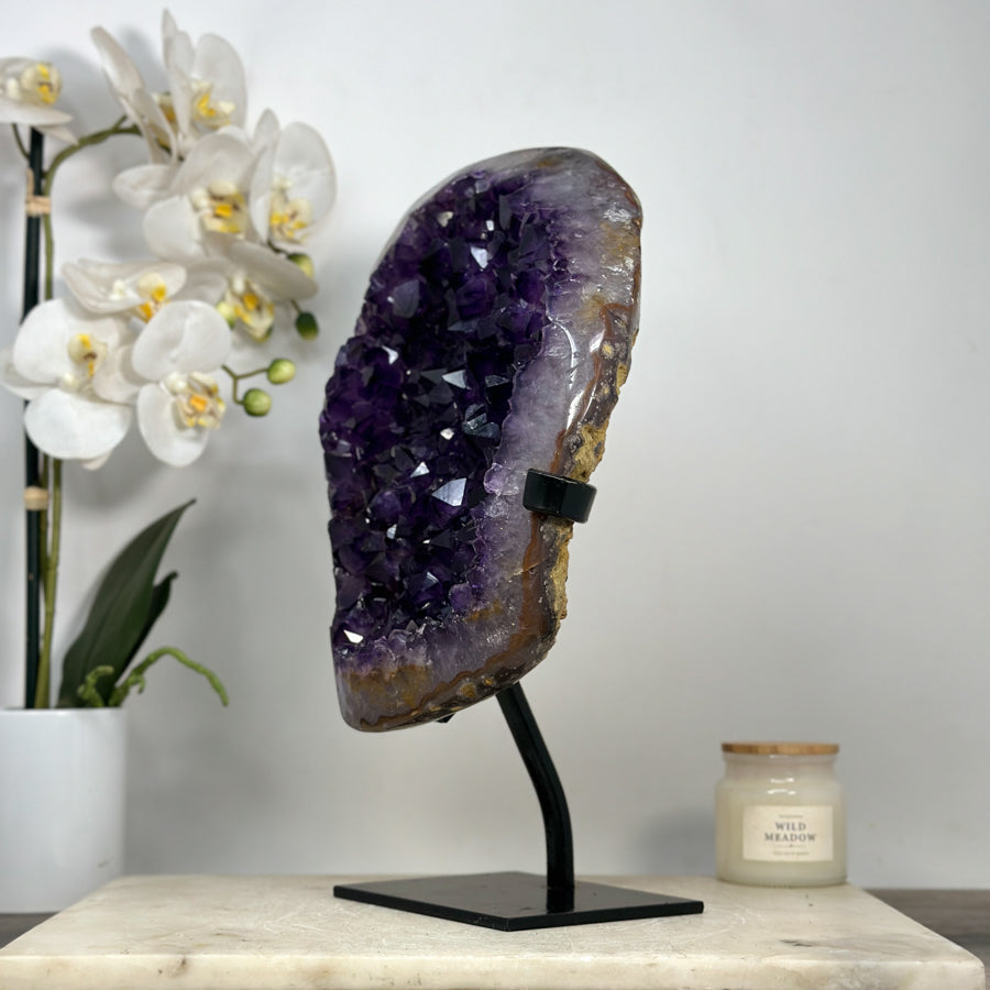 Amethyst-Kristallcluster groß mit ausgewogener Kristallstruktur, in exklusiver Premiumqualität