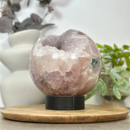 Amethyst-Quarz-Steinkugel mit feiner Druzy-Kristallisation