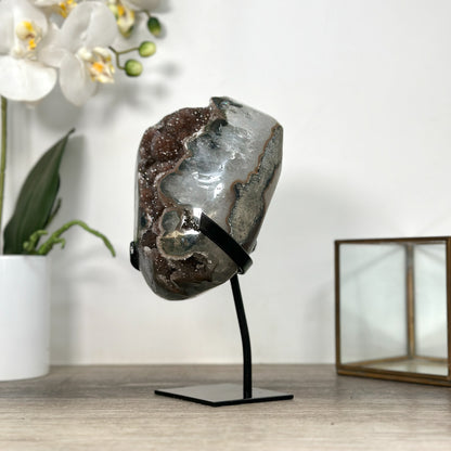 Zucker-Druzy-Geode mit dicht funkelnder Mikrostruktur