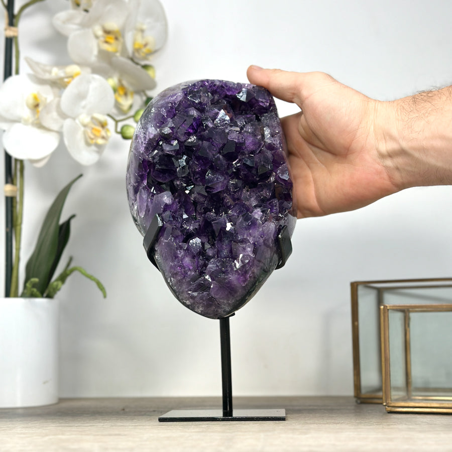 Amethyst-Kristallcluster mit natürlicher Spitzenstruktur, in hochwertiger Naturqualität