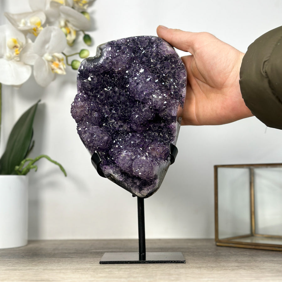Amethyst-Cluster mit vielschichtiger Tropfsteinstruktur