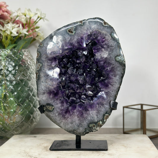 Amethyst-Achat-Kristall mit harmonischer Kristallverwachsung