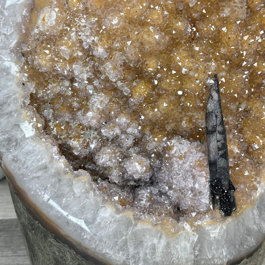 Quarz-Citrin Kathedrale groß mit warmer Farbwirkung
