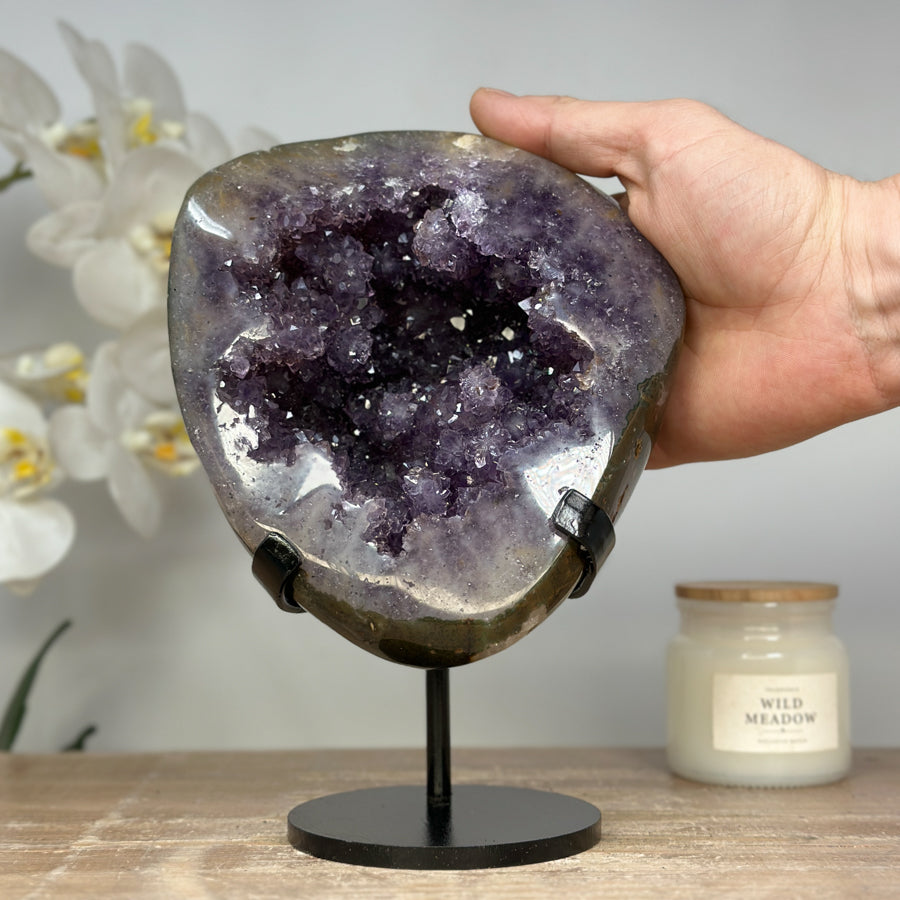 Amethyst-Geode mit beeindruckend dichter Stalaktitenstruktur