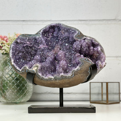 Amethyst-Statement-Cluster mit vielschichtiger Stalaktitbildung, in exklusiver Premiumqualität