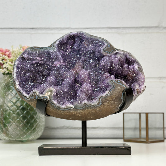 Amethyst-Statement-Cluster mit vielschichtiger Stalaktitbildung, in exklusiver Premiumqualität