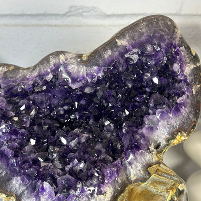XXL Amethyst-Zwillings-Kathedrale XXL mit beeindruckender, monumentaler Kristallarchitektur