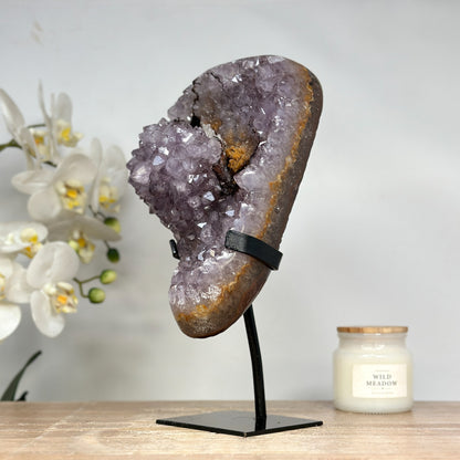 Amethyst-Matrix mit Doppel-Kristallisation und Kalzitbildung