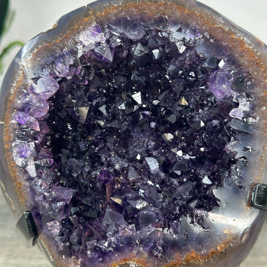 Amethyst-Geode mit intensiv purpurner Farbzone