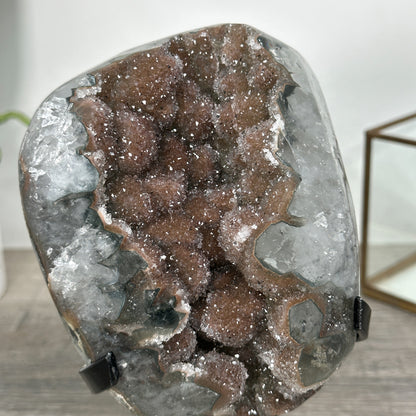 Zucker-Druzy-Geode mit dicht funkelnder Mikrostruktur