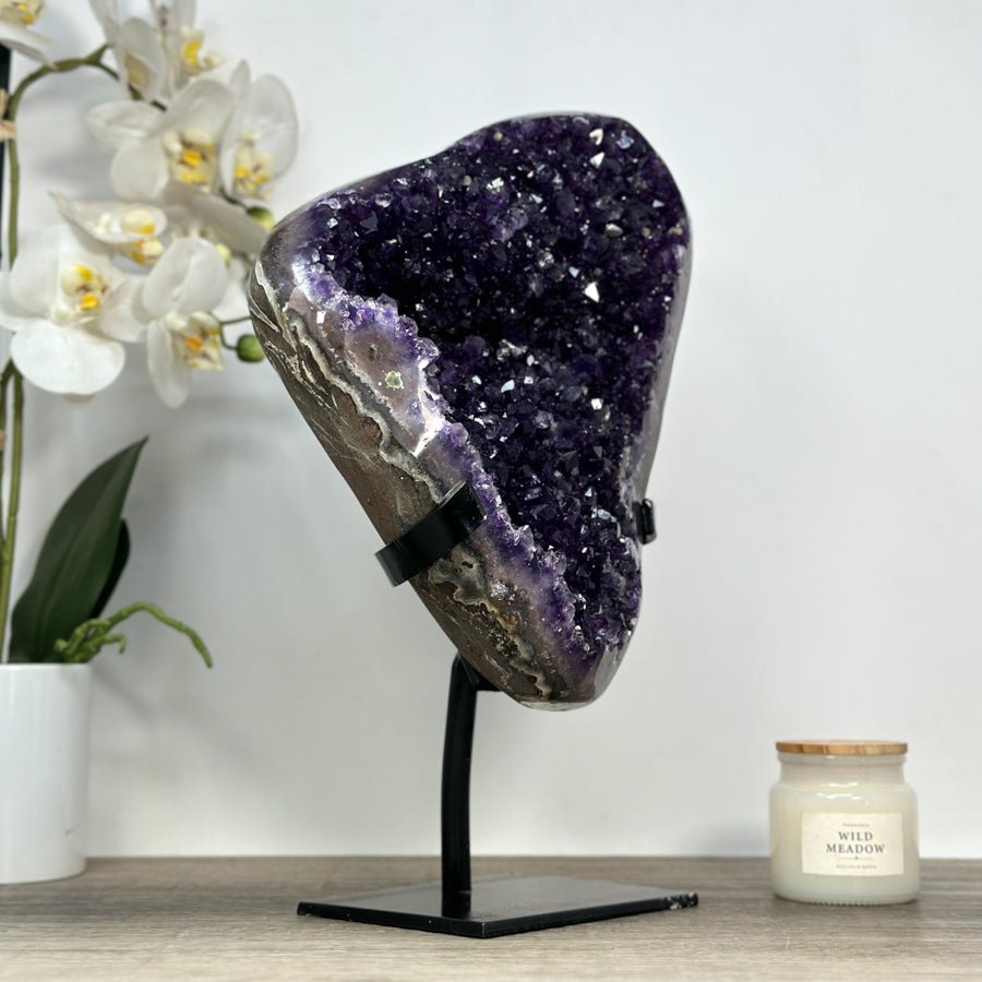 Amethyst-Kristall groß mit natürlich funkelnder, wunderschöner Spitzenarchitektur