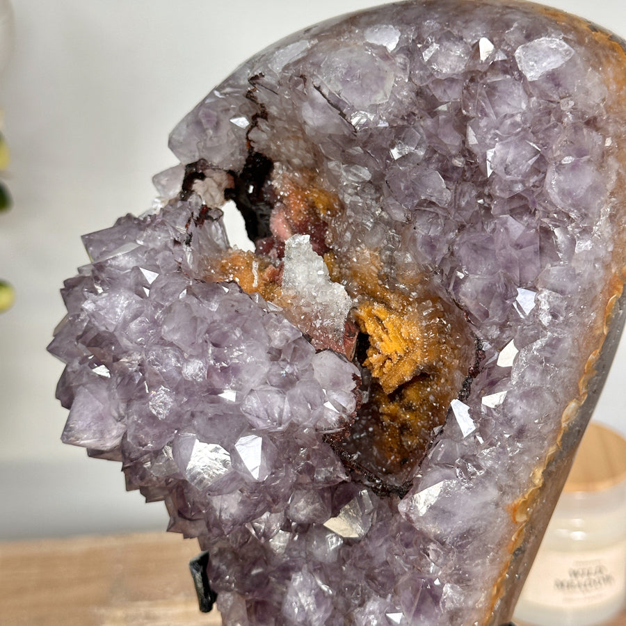 Amethyst-Matrix mit Doppel-Kristallisation und Kalzitbildung