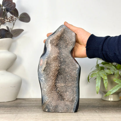 Zuckerquarz-Druzy-Kathedrale groß mit wunderschöner Schichtung und Achat-Schale