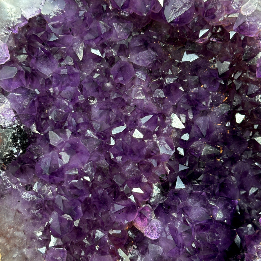 Amethyst-Geode groß mit offen ausgeformter Kristallkammer
