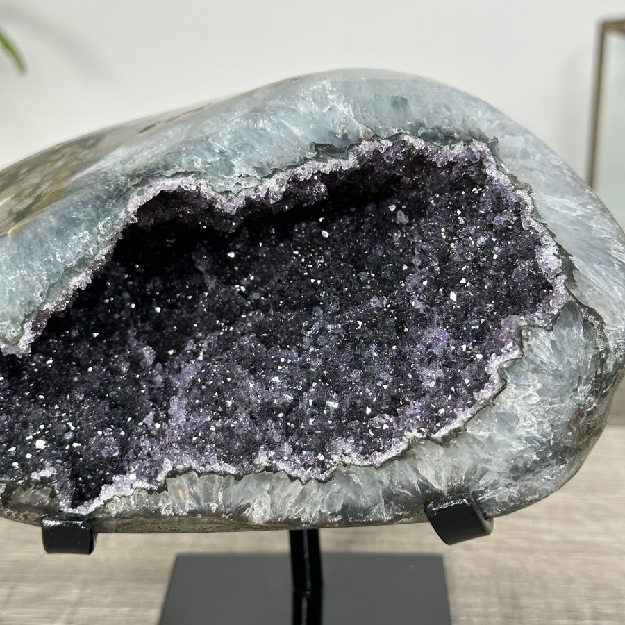 Amethyst-Druzy-Geode mit gleichmäßiger Kristallstruktur