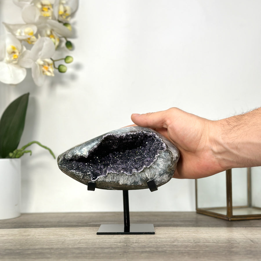 Amethyst-Druzy-Geode mit gleichmäßiger Kristallstruktur