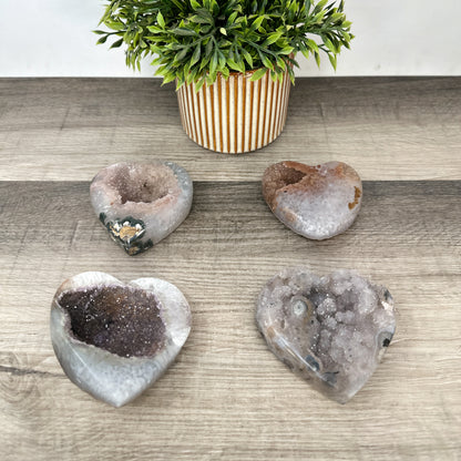 Mineralien-Herzset 4-teilig, mit harmonisch abgestimmter Mineralpalette