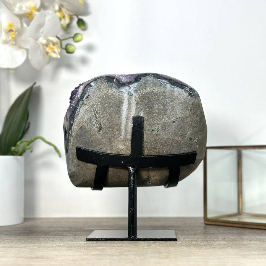 Amethyst-Stein mit Achat-Matrix, in ausgewählter Spitzenqualität