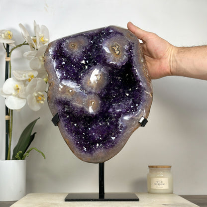 Amethyst-Kristallcluster XL mit monumentaler Präsenz, in exklusiver Premiumqualität