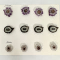 Amethyst-Jaspis-Quarz-Stalaktiten-Scheiben mit konzentrischer Mineralstruktur