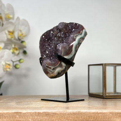 Amethyst-Cluster mit kontrastreicher Jaspis-Matrix