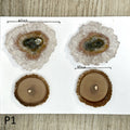 Amethyst-Quarz-Stalaktit-Scheiben-Set mit facettenreichen Farbnuancen