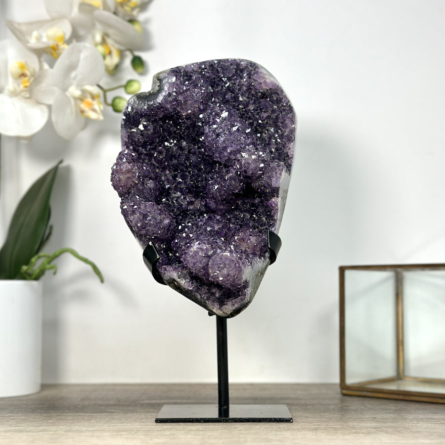 Amethyst-Cluster mit vielschichtiger Tropfsteinstruktur