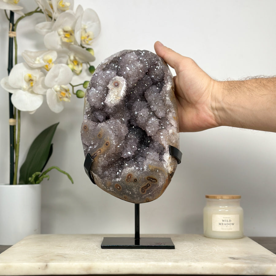 Quarz-Geode mit dichter Stalaktitenarchitektur, in ausgewählter Spitzenqualität