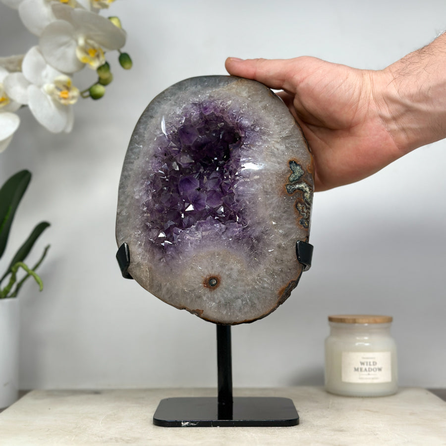 Amethyst-Quarz-Geode mit harmonischer Kristallverwachsung