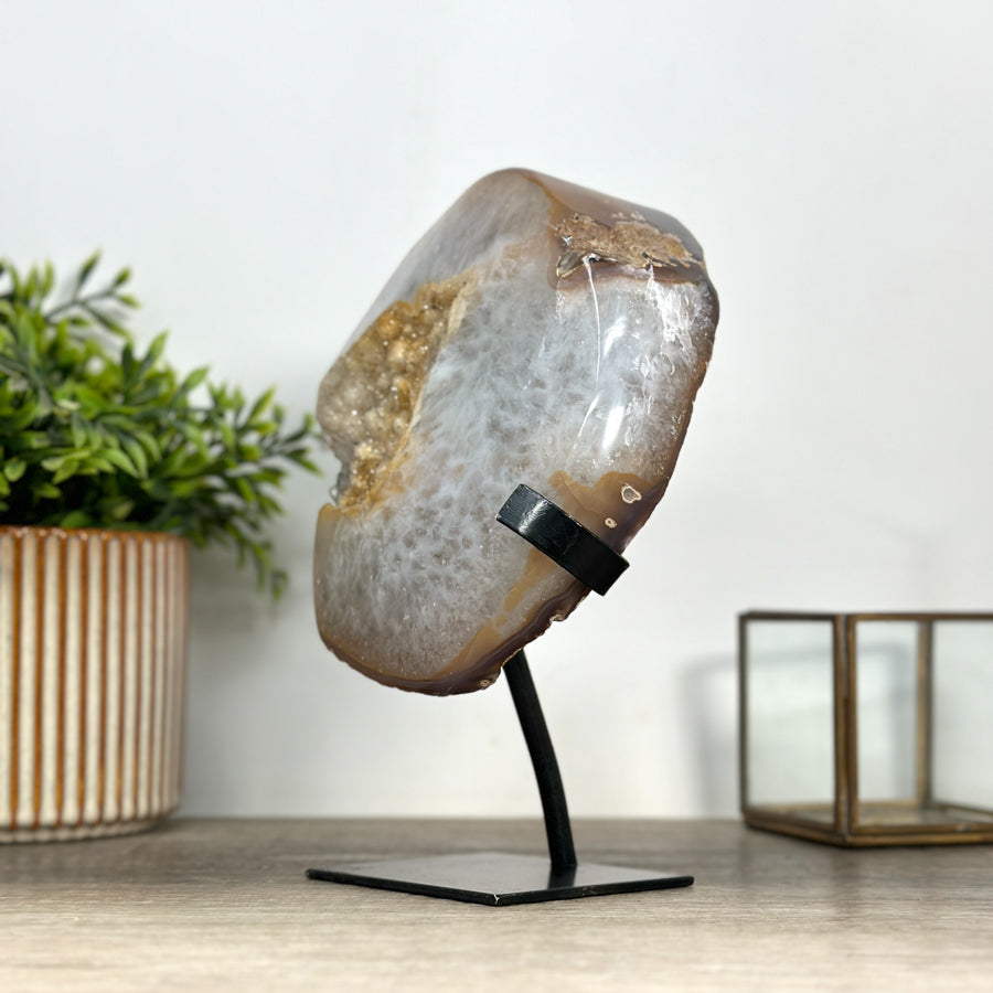Gelbe Quarz-Geode mit sonniger Farbnuance