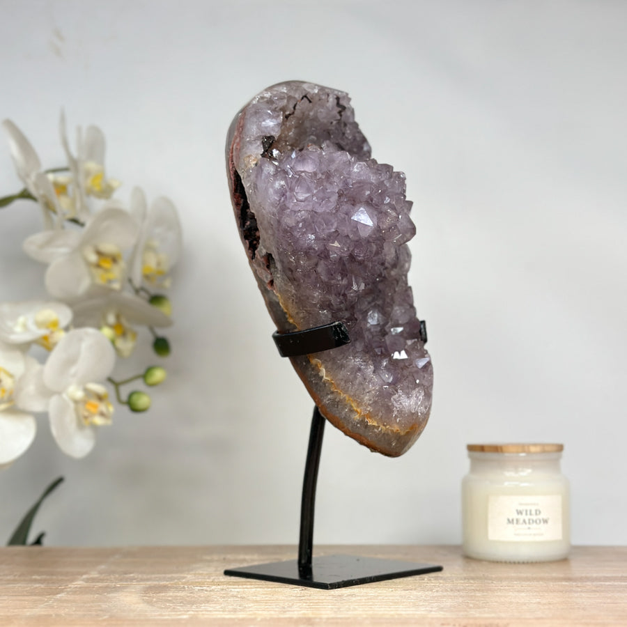Amethyst-Matrix mit Doppel-Kristallisation und Kalzitbildung